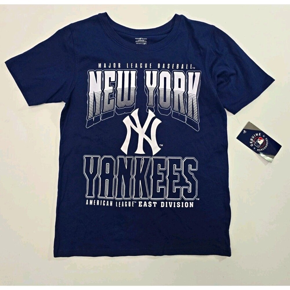 Team Athletics New York Yankees MLB Youth Boys T-Shirt Blue L/G 12/14
